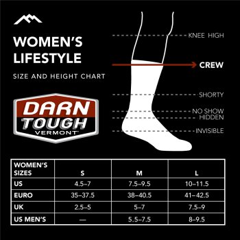 Darn Tough Damen 6064 Letterman Crew Lightweight Lifestyle Sock