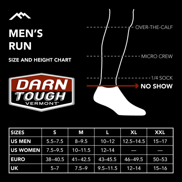 Darn Tough Herren 1033 Running Sock No Show Tab Ultra-Lightweight