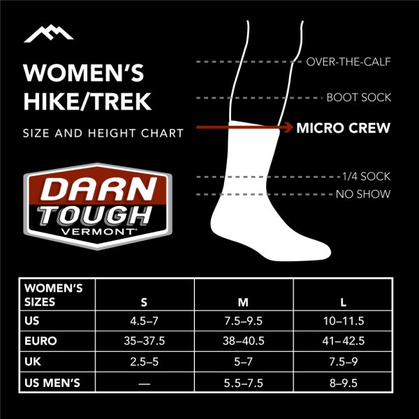 Darn Tough Damen 1967 Light Hiker Micro Crew Lightweight